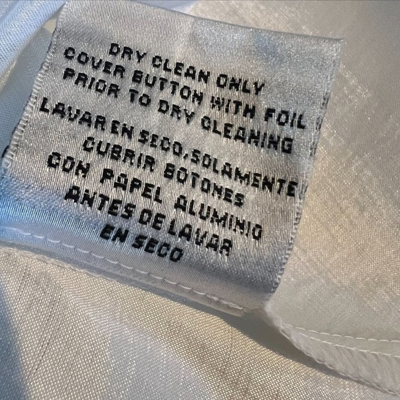 White Ruffle Evening Blouse with Rhinestone Buttons by Chetta B Blouse - Picture 9 of 9